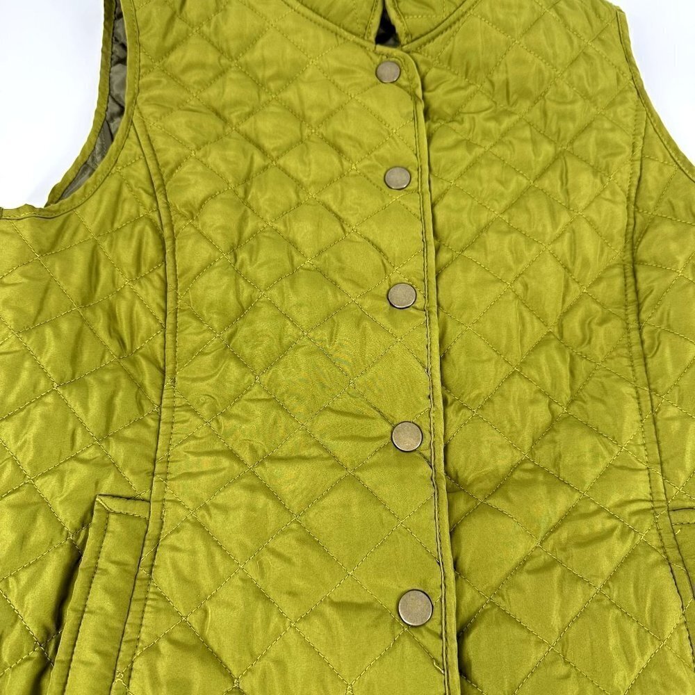 * J. Jill Green Quilted Vest Women’s Size Small Lightweight Fall Layering Piece - Picture 5 of 9